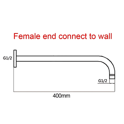 Round Stainless Steel Wall Arm Shower 400mm Chrome ,