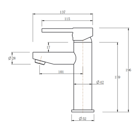 Louis Lever Round Basin Mixer (Tall Version) Chrome ,