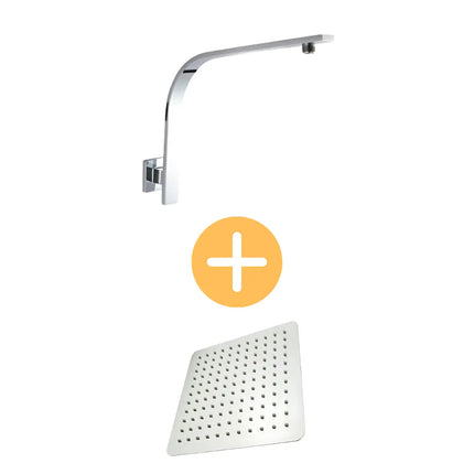 Square Goose Neck Wall Arm Shower Chrome ,