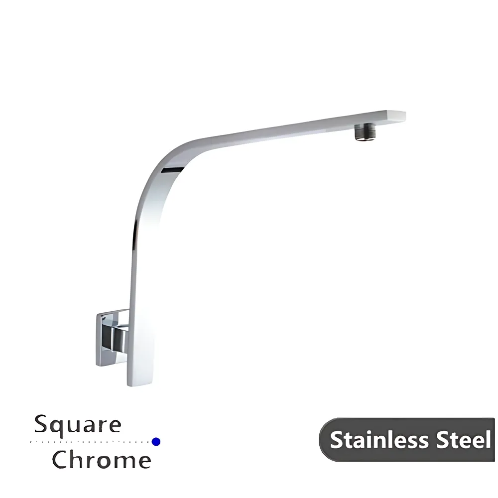 Square Goose Neck Wall Arm Shower Chrome ,