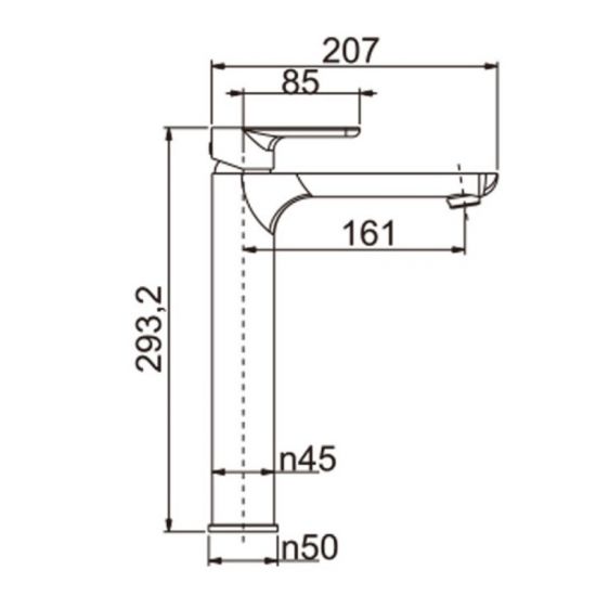 Vago Tall Basin Mixer Chrome ,