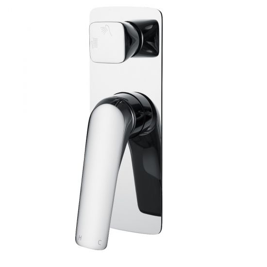 Belle Square Shower/Bath Wall Mixer with Diverter Chrome ,