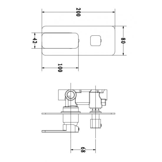 Tera Solid Brass Bath/Shower Wall Mixer with Diverter Chrome ,