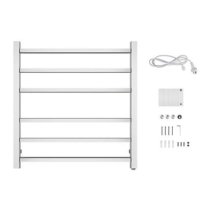 Square Electric Heated Towel Rack 6 Bars Chrome ,