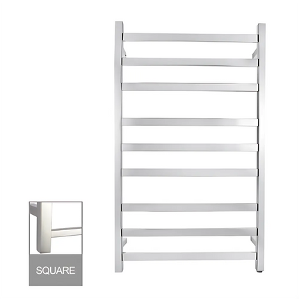 Square Electric Heated Towel Rack 9 Bars Chrome ,