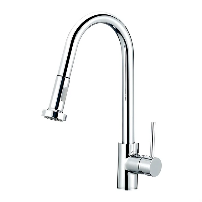 Round Pull Out Spray Kitchen Sink Mixer Tap Chrome ,