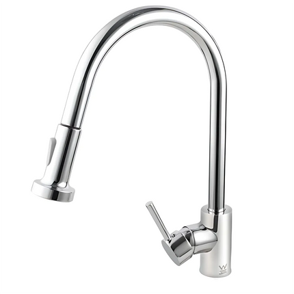 Round Pull Out Spray Kitchen Sink Mixer Tap Chrome ,