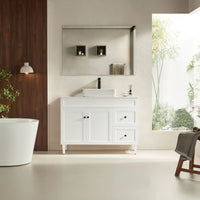 Ceto Harrington Hampton Style Freestanding Floor Vanity Matte White 1200 ,