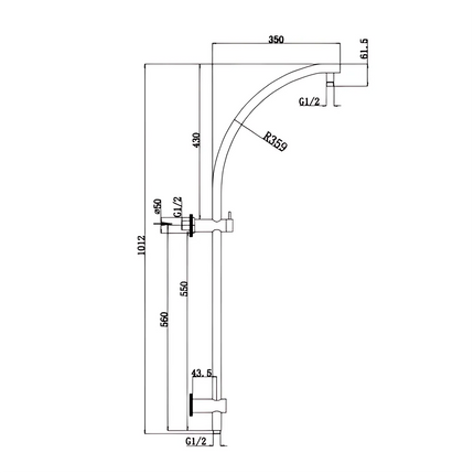 Round Top Inlet Shower Combination Chrome ,