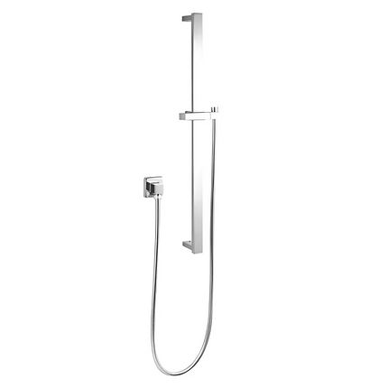 Square Hand Held Shower Set With Rail 700mm Chrome ,