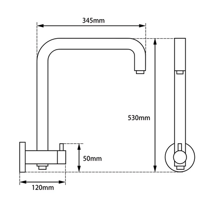 Round Top Water Inlet 530mm Height Shower Combination Chrome ,