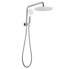 Round Right Angle Half Rail Top Water Inlet Shower Combination Chrome ,