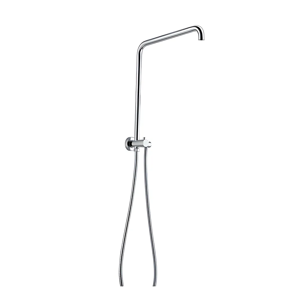 Round Right Angle Half Rail Top Water Inlet Shower Combination Chrome ,
