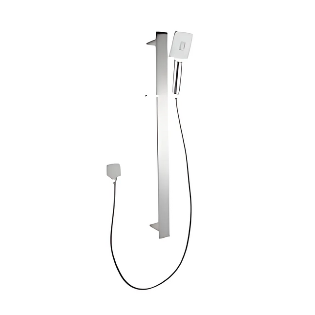 Square Hand Held Shower Set With Rail Chrome ,