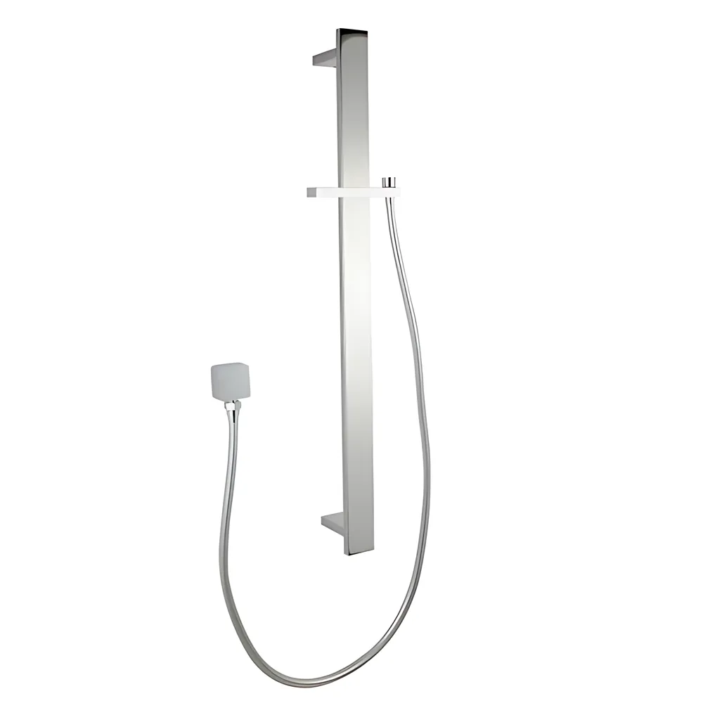 Square Hand Held Shower Set With Rail Chrome ,