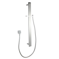 Square Hand Held Shower Set With Rail Chrome ,