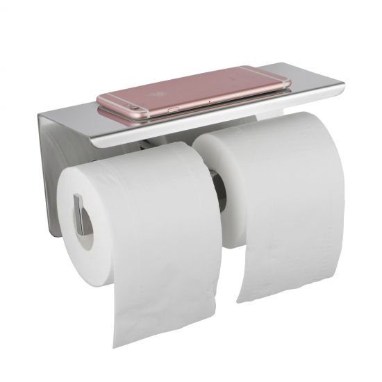 Tera Double Toilet Paper Holder with Cover Chrome ,