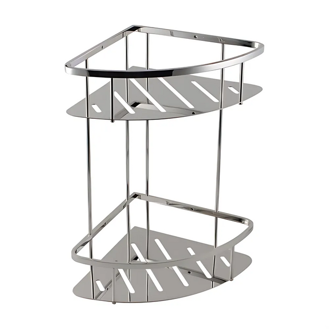 Stainless Steel 2 Tier Shower Caddy Shelf Chrome ,