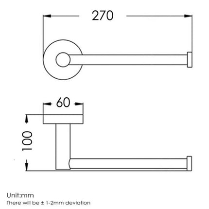 Louis Lever Round Hand Towel Rail Chrome ,