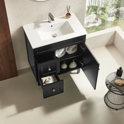 Ceto Harrington Hampton Style Freestanding Floor Vanity Matte Black 750 ,