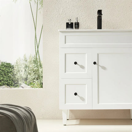 Ceto Harrington Hampton Style Freestanding Floor Vanity Matte White 750 ,