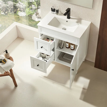 Ceto Harrington Hampton Style Freestanding Floor Vanity Matte White 750 ,