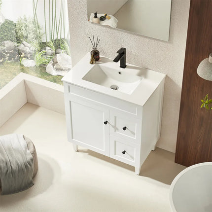 Ceto Harrington Hampton Style Freestanding Floor Vanity Matte White 750 ,