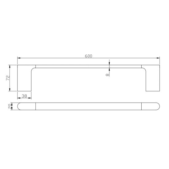 Belle Single Towel Rail 600mm Chrome ,