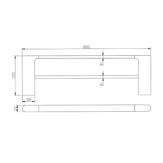 Belle Double Towel Rail 800mm Chrome ,