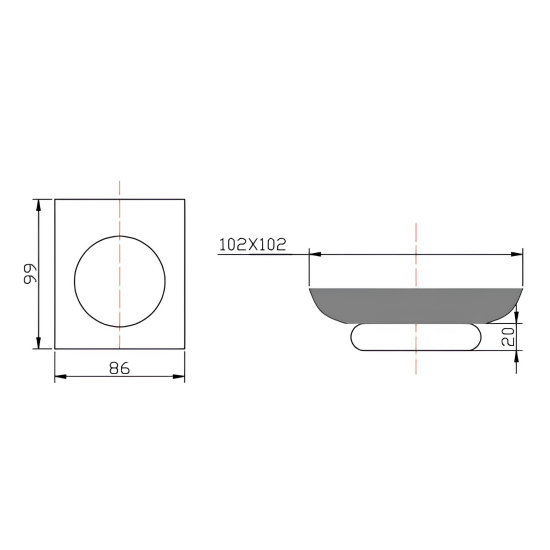 Belle Soap Dish Holder Matte Black ,