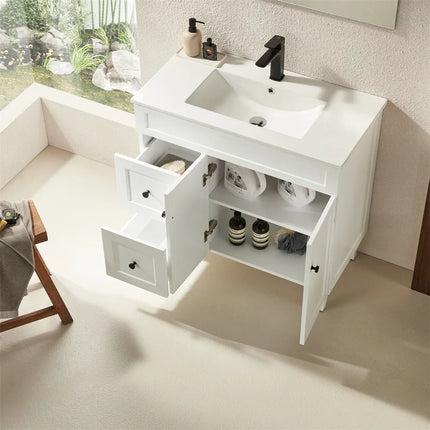 Ceto Harrington Hampton Style Freestanding Floor Vanity Matte White 900 ,