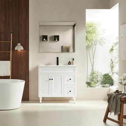 Ceto Harrington Hampton Style Freestanding Floor Vanity Matte White 900 ,