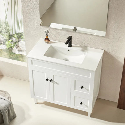 Ceto Harrington Hampton Style Freestanding Floor Vanity Matte White 900 ,