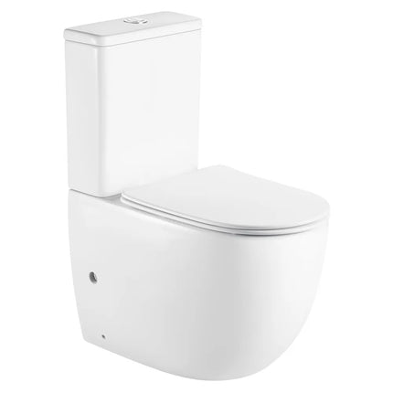 Caroline Rimless Back to Wall Toilet Suite Gloss White 620X340X810