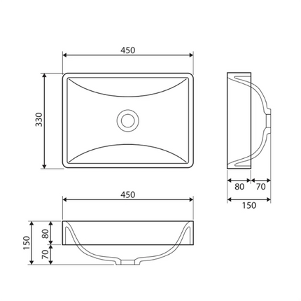 Fienza Kados Matte White Cast Stone Semi Inset Basin ,