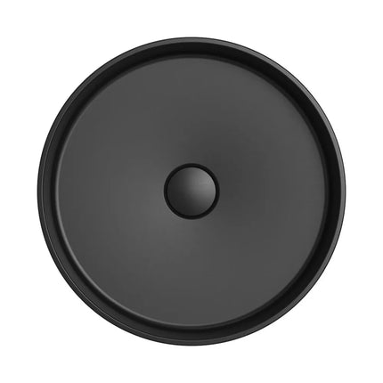 Fienza Minka Round Solid Surface Above Counter Basin, Matte Black