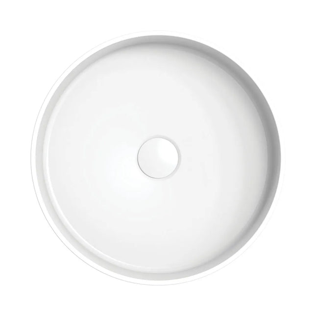 Fienza Minka Round Solid Surface Above Counter Basin, Matte White