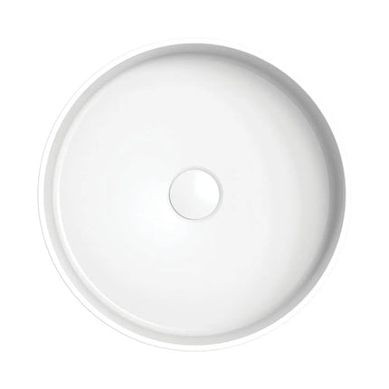 Fienza Minka Round Solid Surface Above Counter Basin, Matte White