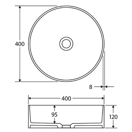 Fienza Minka Round Solid Surface Above Counter Basin, Forest
