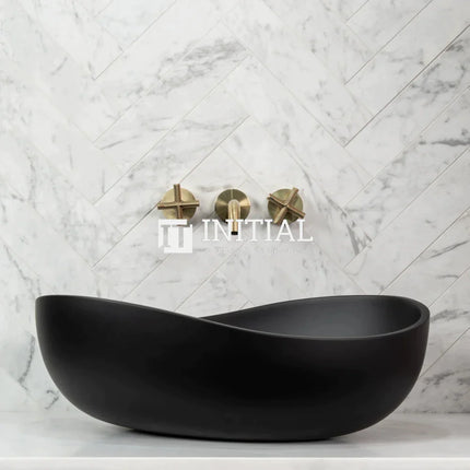 Wave Above Counter Basin, Oval, 600X370X210, Matte Black , Default Title