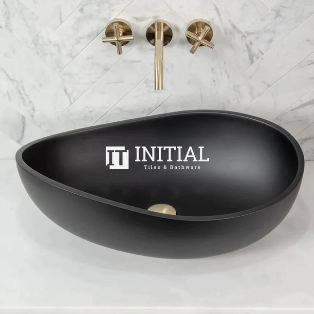 Wave Above Counter Basin, Oval, 600X370X210, Matte Black ,