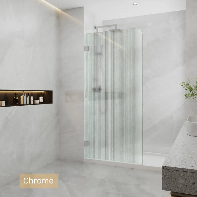 Single Frameless Curved Corner Shower Screen 10mm Narrow Line Glass 800-1200X2100mm