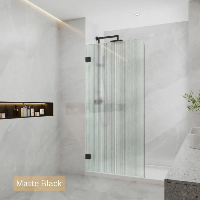 Single Frameless Curved Corner Shower Screen 10mm Narrow Line Glass 800-1200X2100mm