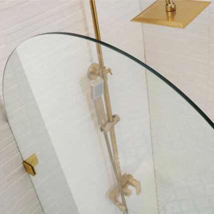 Single Frameless Shower Screen 10mm Top Arch Clear Glass 900-1000X2200mm