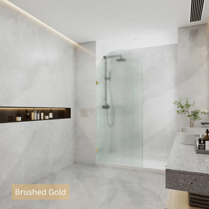 Single Frameless Shower Screen 10mm Top Arch Narrow Line Glass 700-1000X2200mm