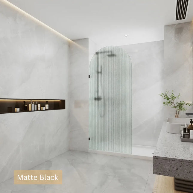 Single Frameless Shower Screen 10mm Top Arch Narrow Line Glass 700-1000X2200mm