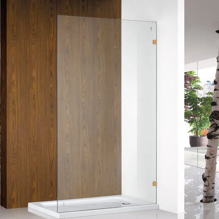 Single Frameless Fixed Panel Shower Screen 10mm Glass 400-1200X2000mm Brushed Bronze