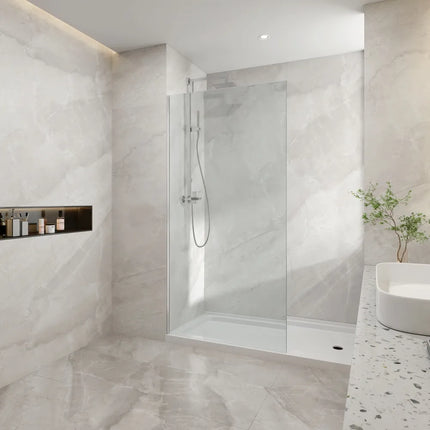 Wall Channel Single Panel Shower Screen 10mm 900-1200 X 2000mm