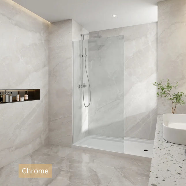 Wall Channel Single Panel Shower Screen 10mm 300-1200 X 2000mm