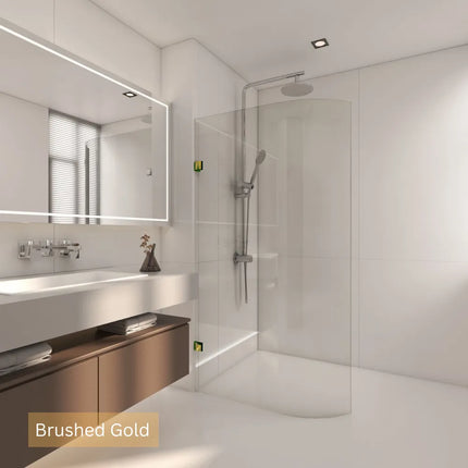 Single Frameless Shower Screen 10mm Bend Glass 900-1100X2100mm